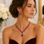 Nazee Jewels Luxury Crystal Necklace & Earrings Set – Ruby Red | Elegant Wedding & Party Jewellery