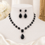 Nazee Jewels Luxury Crystal Necklace & Earrings Set – Black Crystal | Elegant Wedding & Party Jewellery