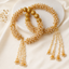 Traditional Pearl Beaded Bridal Kaleera Bangles – Gold Plated Indian & Pakistani Wedding Jewellery