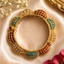Luxury Gold-Plated Multicolour Floral Kada Bangle – Traditional Ethnic Bracelet with Pearl & Stone Design