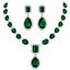 Luxury Crystal Necklace & Earrings Set – Emerald Green | Elegant Wedding & Party Jewellery