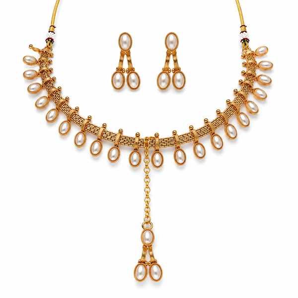 Indian Pearl Necklace Set, Pakistani Wedding Jewellery, Gold Pearl Necklace, Bridal Jewellery Set, Traditional Necklace Set, Ethnic Jewellery, Pearl Drop Necklace, Wedding Jewellery, Festival Jewellery, Women's Jewellery Gift, Gold Tone Jewellery, Bridal Necklace, Pearl Jewellery Set, Indian Bridal Jewellery, Pakistani Bridal Jewellery, Party Jewellery

