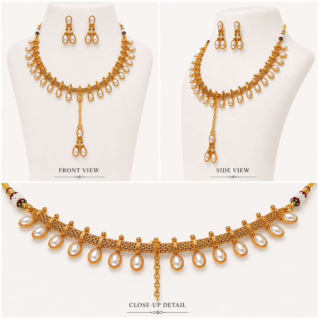 Indian Pearl Necklace Set, Pakistani Wedding Jewellery, Gold Pearl Necklace, Bridal Jewellery Set, Traditional Necklace Set, Ethnic Jewellery, Pearl Drop Necklace, Wedding Jewellery, Festival Jewellery, Women's Jewellery Gift, Gold Tone Jewellery, Bridal Necklace, Pearl Jewellery Set, Indian Bridal Jewellery, Pakistani Bridal Jewellery, Party Jewellery

