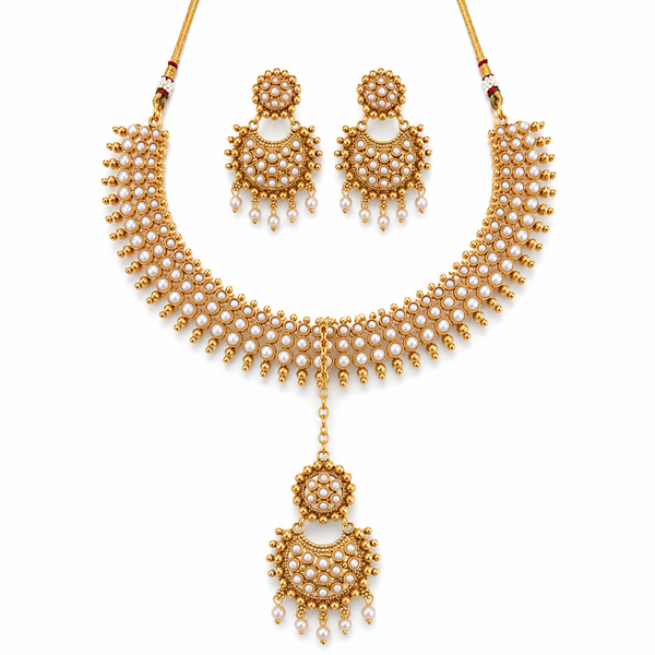 Indian Pearl Necklace Set, Pakistani Wedding Jewellery, Gold Pearl Necklace, Bridal Jewellery Set, Traditional Necklace Set, Ethnic Jewellery, Pearl Studded Necklace, Wedding Jewellery, Festival Jewellery, Women's Jewellery Gift, Gold Tone Jewellery, Bridal Necklace, Pearl Set, Indian Bridal Jewellery, Pakistani Bridal Jewellery, Party Jewellery

