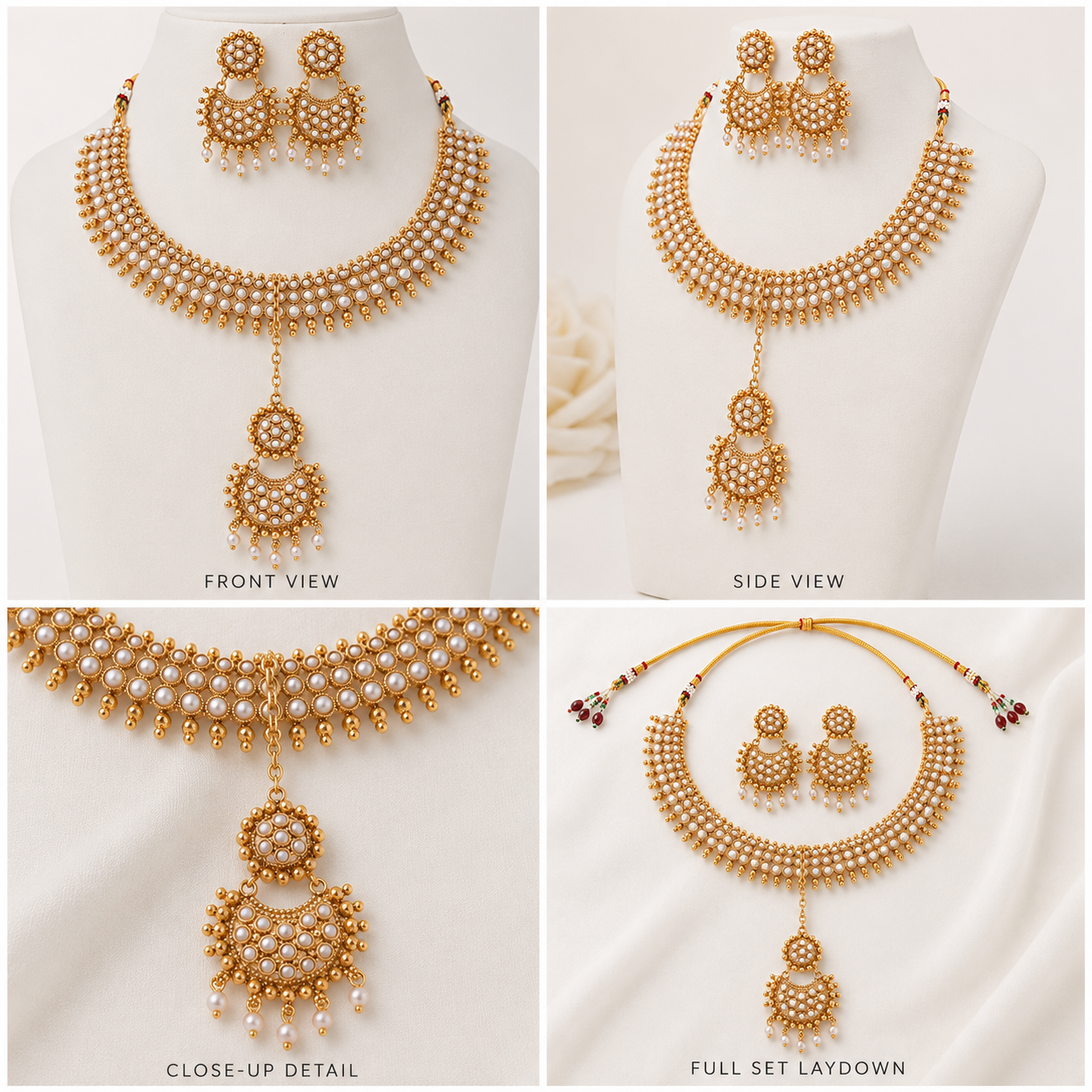 Indian Pearl Necklace Set, Pakistani Wedding Jewellery, Gold Pearl Necklace, Bridal Jewellery Set, Traditional Necklace Set, Ethnic Jewellery, Pearl Studded Necklace, Wedding Jewellery, Festival Jewellery, Women's Jewellery Gift, Gold Tone Jewellery, Bridal Necklace, Pearl Set, Indian Bridal Jewellery, Pakistani Bridal Jewellery, Party Jewellery

