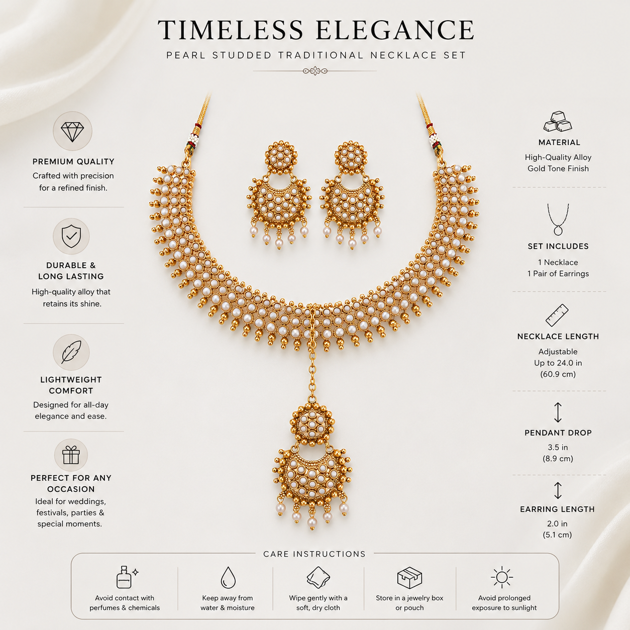 Indian Pearl Necklace Set, Pakistani Wedding Jewellery, Gold Pearl Necklace, Bridal Jewellery Set, Traditional Necklace Set, Ethnic Jewellery, Pearl Studded Necklace, Wedding Jewellery, Festival Jewellery, Women's Jewellery Gift, Gold Tone Jewellery, Bridal Necklace, Pearl Set, Indian Bridal Jewellery, Pakistani Bridal Jewellery, Party Jewellery

