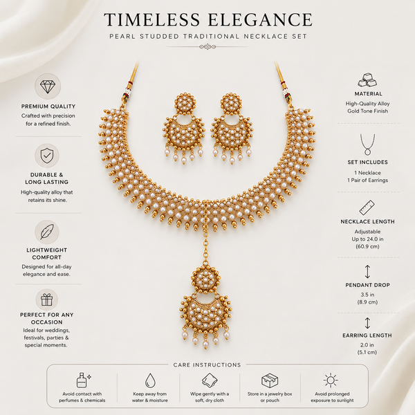 Indian Pearl Necklace Set, Pakistani Wedding Jewellery, Gold Pearl Necklace, Bridal Jewellery Set, Traditional Necklace Set, Ethnic Jewellery, Pearl Studded Necklace, Wedding Jewellery, Festival Jewellery, Women's Jewellery Gift, Gold Tone Jewellery, Bridal Necklace, Pearl Set, Indian Bridal Jewellery, Pakistani Bridal Jewellery, Party Jewellery

