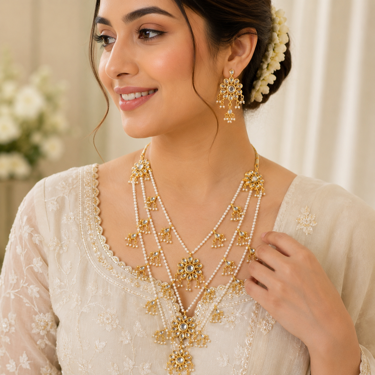 Pearl Layered Necklace Set, Kundan Necklace Set, Indian Bridal Jewellery, Pakistani Bridal Jewellery, Gold Plated Jewellery, Pearl Jewellery Set, Wedding Necklace Set, Traditional Jewellery, Ethnic Jewellery, Bridal Accessories, Festival Jewellery, Women's Jewellery Gift, Bridal Necklace, Layered Pearl Necklace, Faux Pearl Jewellery, Wedding Jewellery


