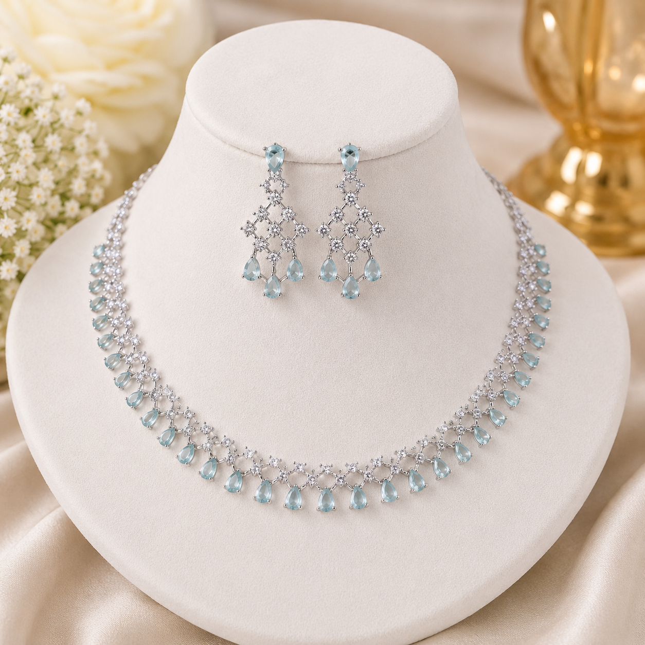 Cubic Zirconia Choker
Choker Necklace Set
Necklace and Earrings Set
Bridal Jewellery
Wedding Jewellery
Rhodium Plated Jewellery
Crystal Choker
Bridesmaid Jewellery
Evening Jewellery
Luxury Jewellery Set
Women's Jewellery Gift
Statement Necklace
Elegant Jewellery Main image