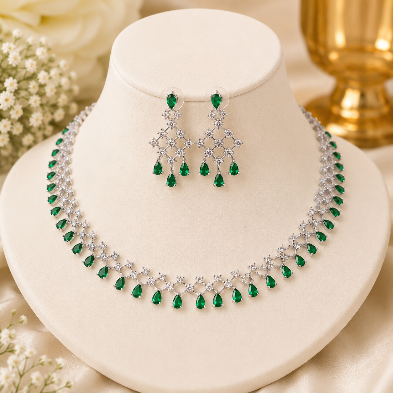 Cubic Zirconia Choker
Choker Necklace Set
Necklace and Earrings Set
Bridal Jewellery
Wedding Jewellery
Rhodium Plated Jewellery
Crystal Choker
Bridesmaid Jewellery
Evening Jewellery
Luxury Jewellery Set
Women's Jewellery Gift
Statement Necklace
Elegant Jewellery Main image