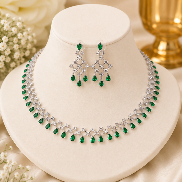 Cubic Zirconia Choker
Choker Necklace Set
Necklace and Earrings Set
Bridal Jewellery
Wedding Jewellery
Rhodium Plated Jewellery
Crystal Choker
Bridesmaid Jewellery
Evening Jewellery
Luxury Jewellery Set
Women's Jewellery Gift
Statement Necklace
Elegant Jewellery