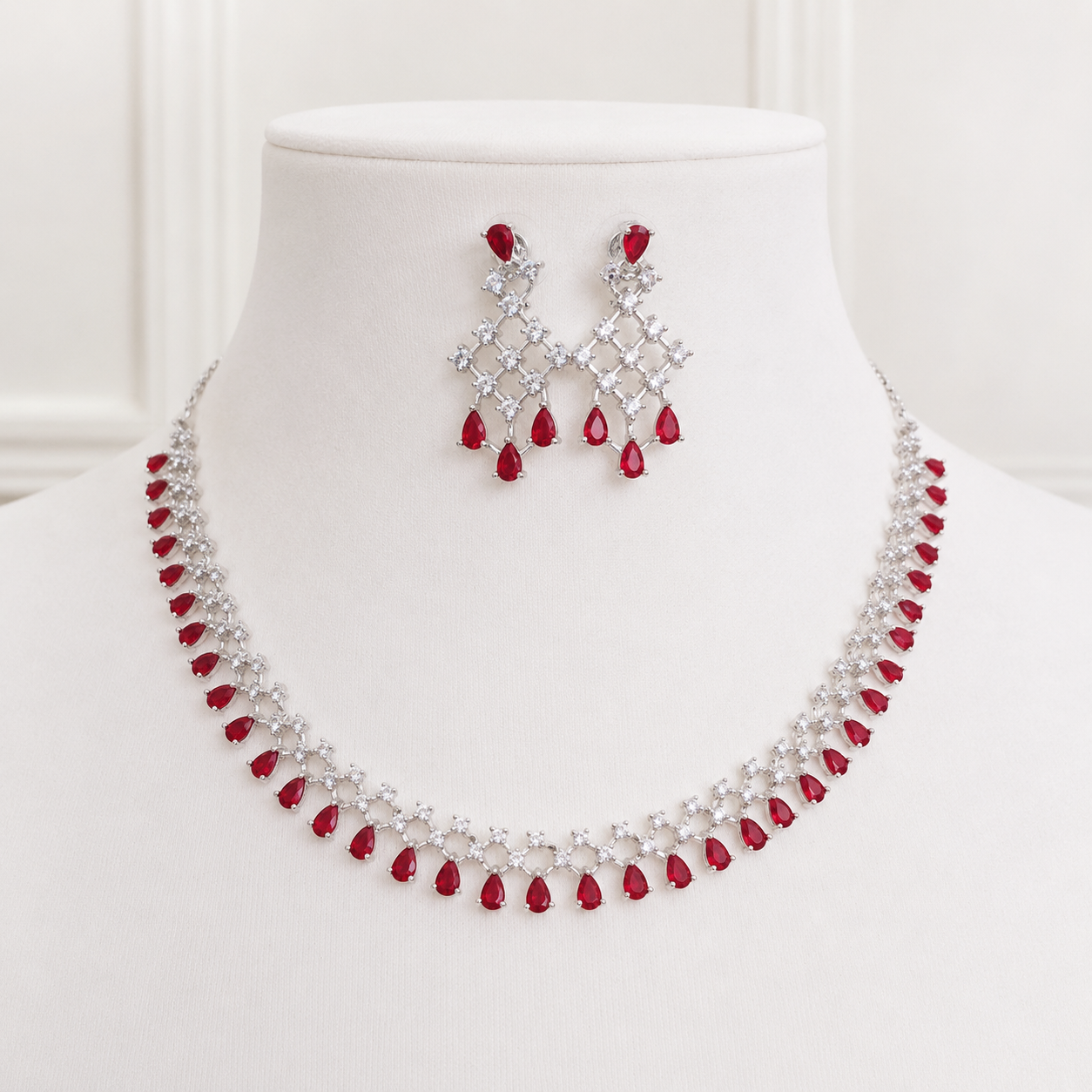 Cubic Zirconia Choker
Choker Necklace Set
Necklace and Earrings Set
Bridal Jewellery
Wedding Jewellery
Rhodium Plated Jewellery
Crystal Choker
Bridesmaid Jewellery
Evening Jewellery
Luxury Jewellery Set
Women's Jewellery Gift
Statement Necklace
Elegant Jewellery Main image