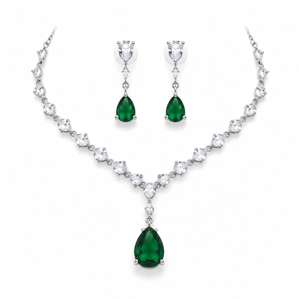 Cubic Zirconia Necklace Set
Necklace and Earrings Set
Rhodium Plated Jewellery
Bridal Jewellery
Wedding Jewellery
Crystal Necklace Set
Teardrop Necklace
Evening Jewellery
Bridesmaid Jewellery
Women's Jewellery Gift 
Formal Jewellery
Luxury Jewellery Set 
Statement Necklace Main image
