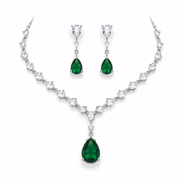 Cubic Zirconia Necklace Set
Necklace and Earrings Set
Rhodium Plated Jewellery
Bridal Jewellery
Wedding Jewellery
Crystal Necklace Set
Teardrop Necklace
Evening Jewellery
Bridesmaid Jewellery
Women's Jewellery Gift 
Formal Jewellery
Luxury Jewellery Set 
Statement Necklace