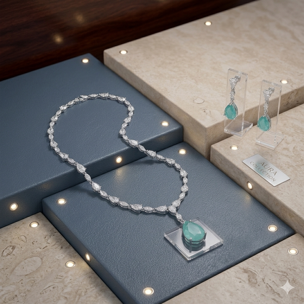 Cubic Zirconia Necklace Set
Necklace and Earrings Set
Rhodium Plated Jewellery
Bridal Jewellery
Wedding Jewellery
Crystal Necklace Set
Teardrop Necklace
Evening Jewellery
Bridesmaid Jewellery
Women's Jewellery Gift 
Formal Jewellery
Luxury Jewellery Set 
Statement Necklace