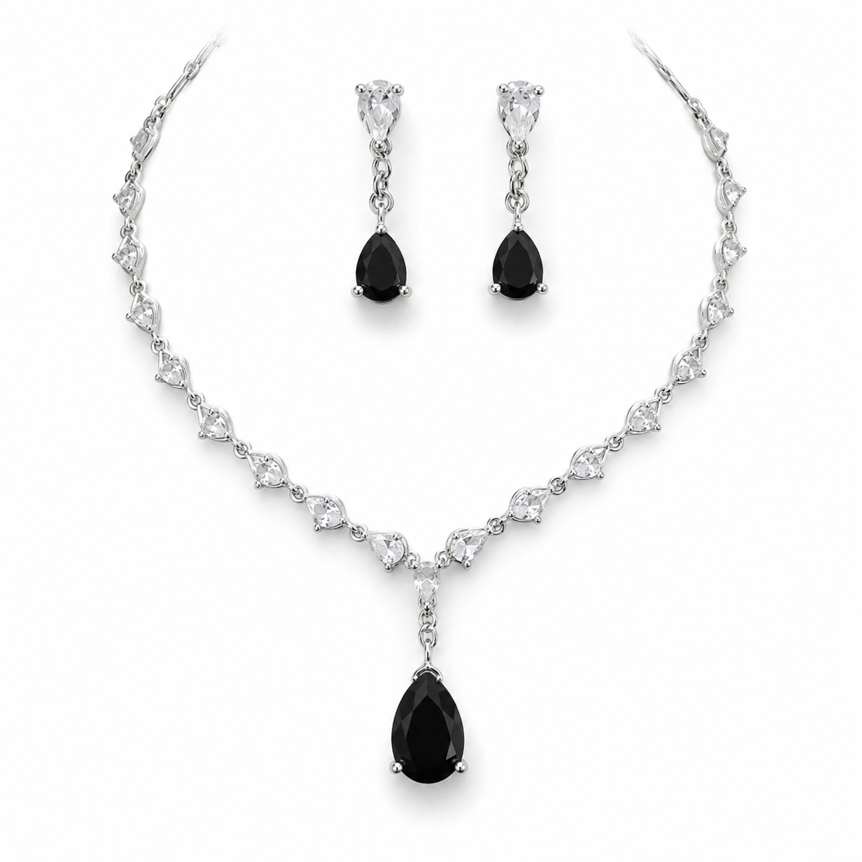 Cubic Zirconia Necklace Set
Necklace and Earrings Set
Rhodium Plated Jewellery
Bridal Jewellery
Wedding Jewellery
Crystal Necklace Set
Teardrop Necklace
Evening Jewellery
Bridesmaid Jewellery
Women's Jewellery Gift 
Formal Jewellery
Luxury Jewellery Set 
Statement Necklace Main image