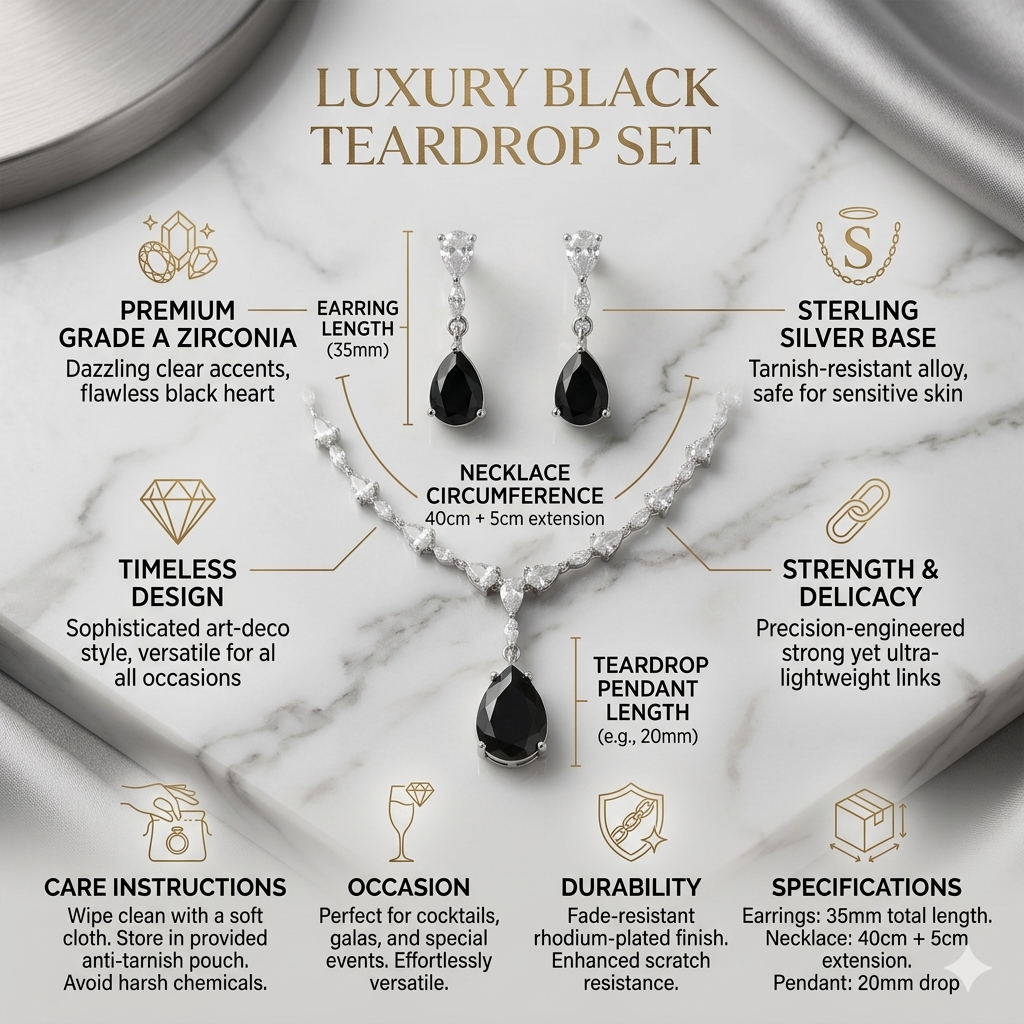 Cubic Zirconia Necklace Set
Necklace and Earrings Set
Rhodium Plated Jewellery
Bridal Jewellery
Wedding Jewellery
Crystal Necklace Set
Teardrop Necklace
Evening Jewellery
Bridesmaid Jewellery
Women's Jewellery Gift 
Formal Jewellery
Luxury Jewellery Set 
Statement Necklace