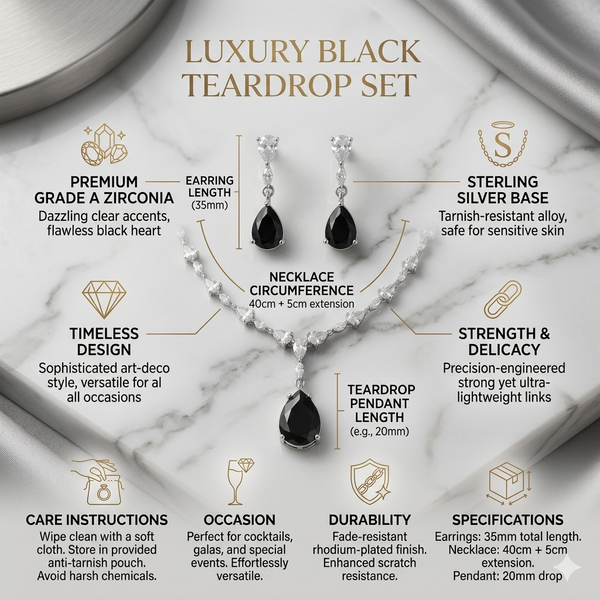 Cubic Zirconia Necklace Set
Necklace and Earrings Set
Rhodium Plated Jewellery
Bridal Jewellery
Wedding Jewellery
Crystal Necklace Set
Teardrop Necklace
Evening Jewellery
Bridesmaid Jewellery
Women's Jewellery Gift 
Formal Jewellery
Luxury Jewellery Set 
Statement Necklace