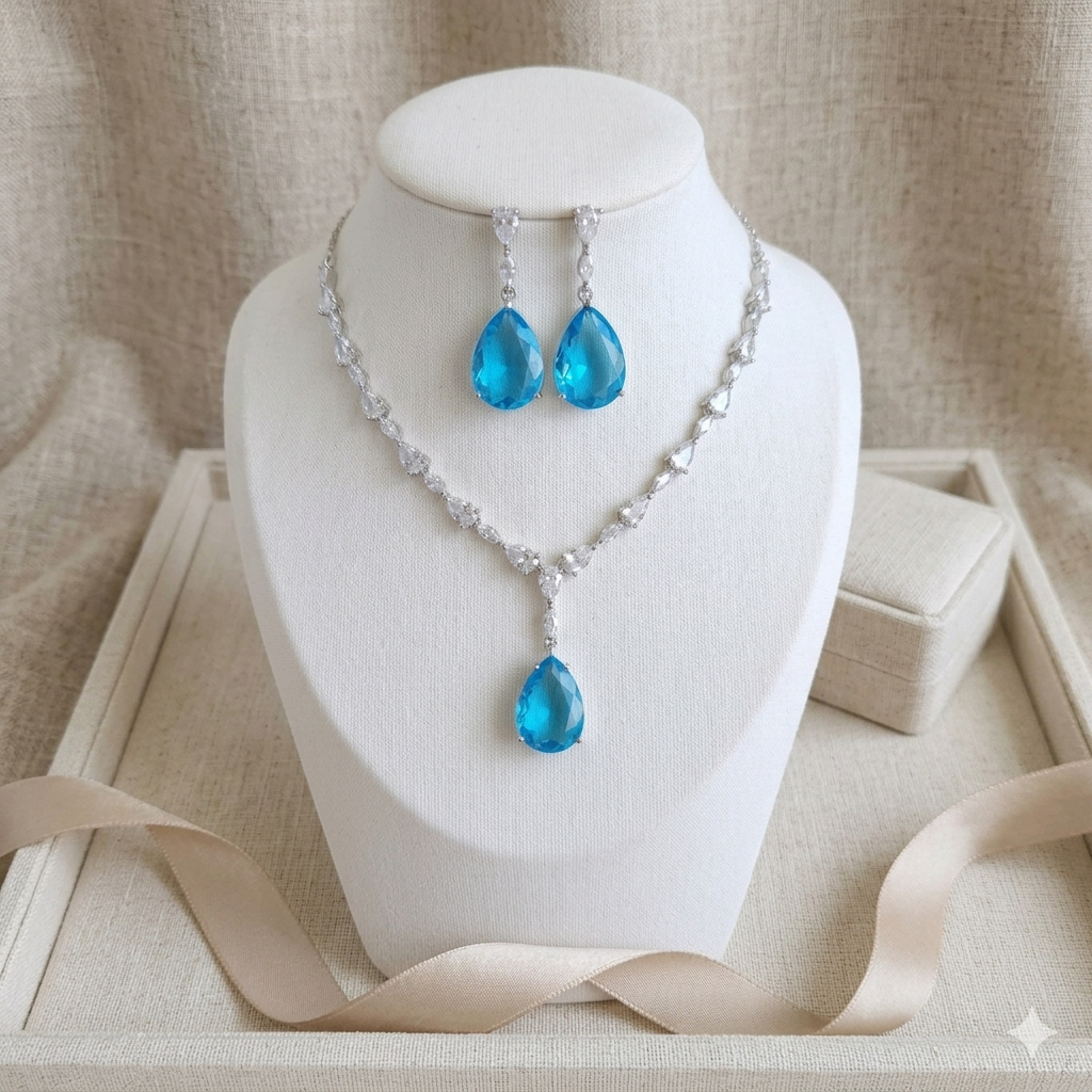 Cubic Zirconia Necklace Set
Necklace and Earrings Set
Rhodium Plated Jewellery
Bridal Jewellery
Wedding Jewellery
Crystal Necklace Set
Teardrop Necklace
Evening Jewellery
Bridesmaid Jewellery
Women's Jewellery Gift 
Formal Jewellery
Luxury Jewellery Set 
Statement Necklace Main image