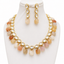 Luxury Kundan Necklace & Earrings Set with Natural Stone Drops – Gold Plated Indian & Pakistani Wedding Jewellery