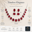 Luxury Oval Crystal Ruby Red Necklace & Earrings Set