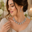 Luxury Pear Cut Silver Crystal Necklace & Earrings Set
