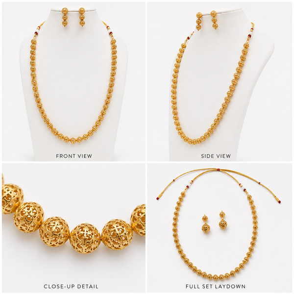 Indian Gold Necklace Set, Pakistani Jewellery Set, Gold Beaded Necklace, Traditional Jewellery, Bridal Jewellery, Ethnic Necklace Set, Filigree Bead Necklace, Wedding Jewellery, Festival Jewellery, Women's Jewellery Gift, Gold Tone Jewellery, Bridal Necklace, Gold Beads, Everyday Ethnic Wear, Party Jewellery, Indian Bridal Jewellery, Pakistani Bridal Jewellery

