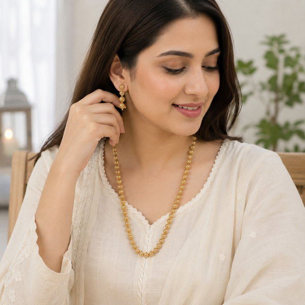 Indian Gold Necklace Set, Pakistani Jewellery Set, Gold Beaded Necklace, Traditional Jewellery, Bridal Jewellery, Ethnic Necklace Set, Filigree Bead Necklace, Wedding Jewellery, Festival Jewellery, Women's Jewellery Gift, Gold Tone Jewellery, Bridal Necklace, Gold Beads, Everyday Ethnic Wear, Party Jewellery, Indian Bridal Jewellery, Pakistani Bridal Jewellery

