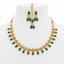 Traditional Gold Necklace Set, Indian Wedding Jewellery, Pakistani Jewellery, Bridal Necklace Set, Maang Tikka Set, Green Stone Jewellery, Gold Plated Jewellery, Bridal Accessories, Wedding Jewellery, Ethnic Jewellery, Festive Jewellery, Traditional Jewellery Set, Women's Jewellery Gift.
